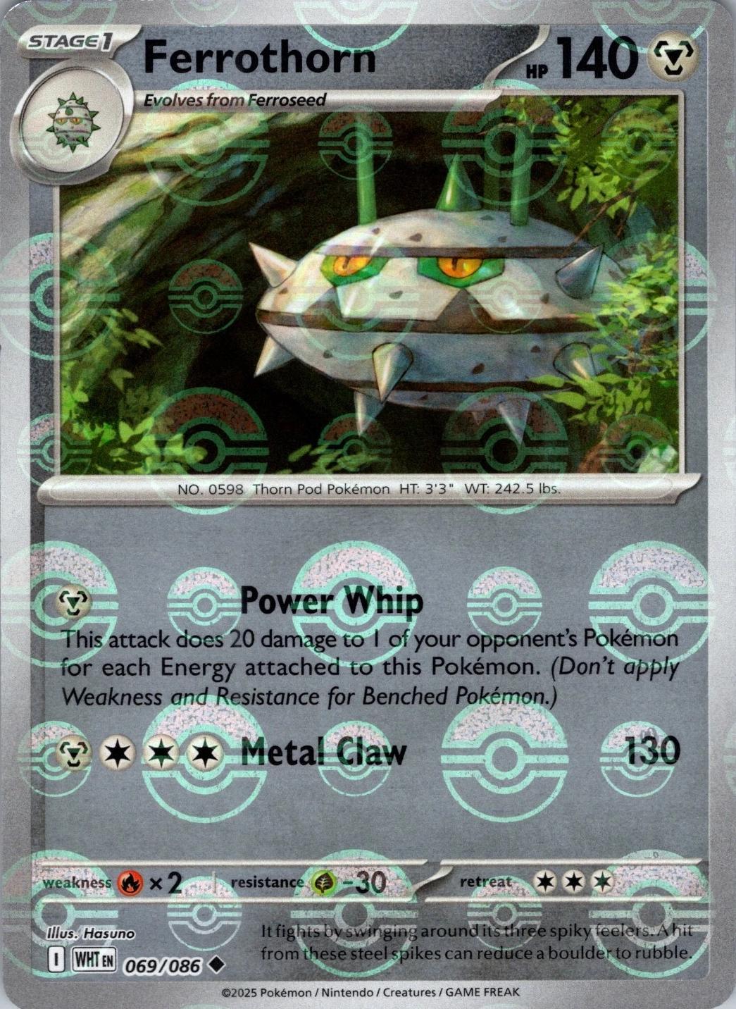 White Flare Ferrothorn [Poke-Ball] Pokémon card